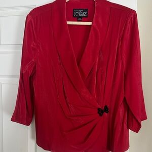 Alex Evenings Women's Elegant Red Blouse